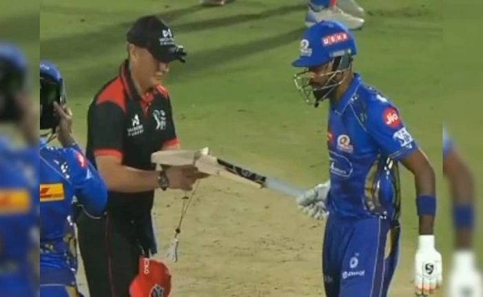 Umpire Checks Hardik's Bat During IPL Clash Between MI And DC – Here's Why